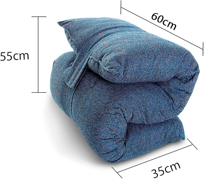 Futon Dobrável de Espuma Solteiro Azul 170x60  4