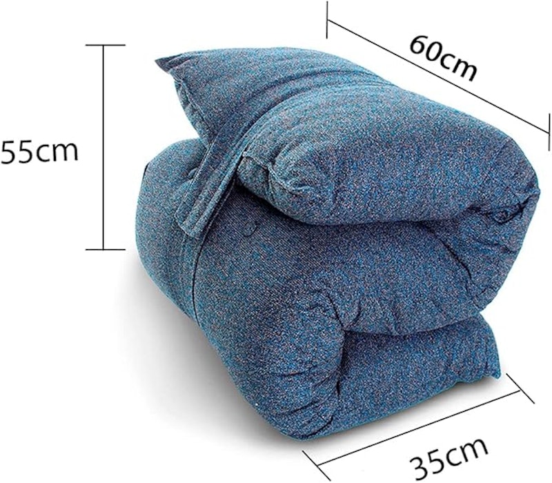 Futon Dobrável de Espuma Solteiro Azul 170x60 4
