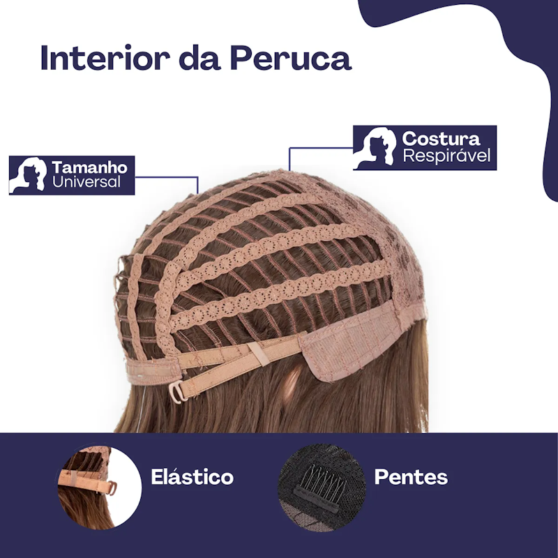 Peruca Ruiva Cabelo Longo Liso Orgânico Cacalee 4