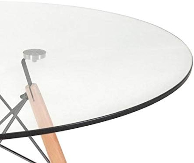 Mesa Jantar Cozinha Redonda com Tampo de Vidro Eames 100 cm + 4 Cadeiras 4