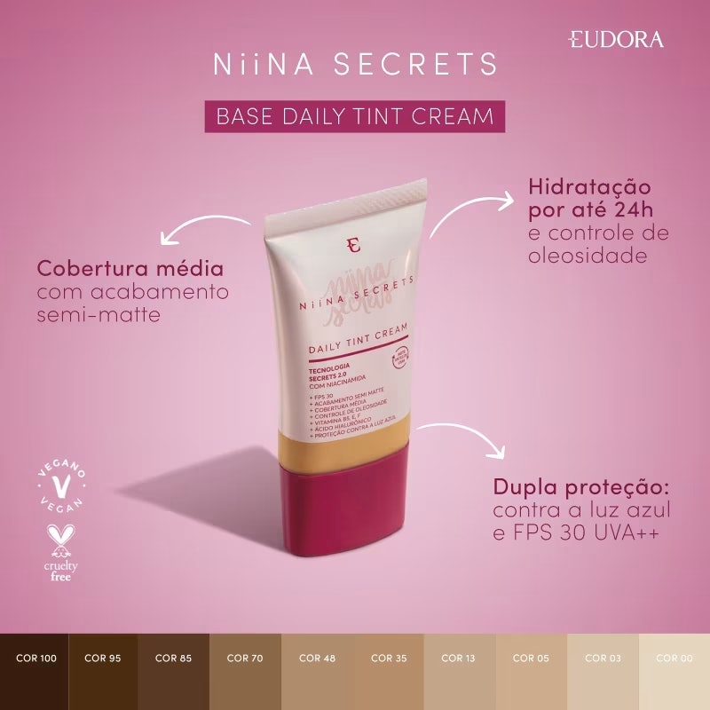 Base Líquida Daily Tint Cream Niina Secrets 2