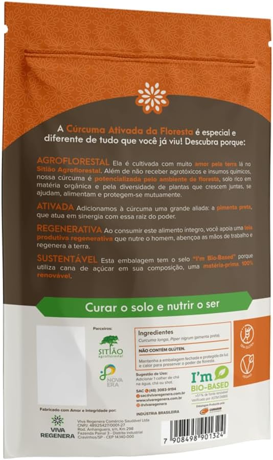Cúrcuma Ativada da Floresta com Pimenta Raízes de Poder 2