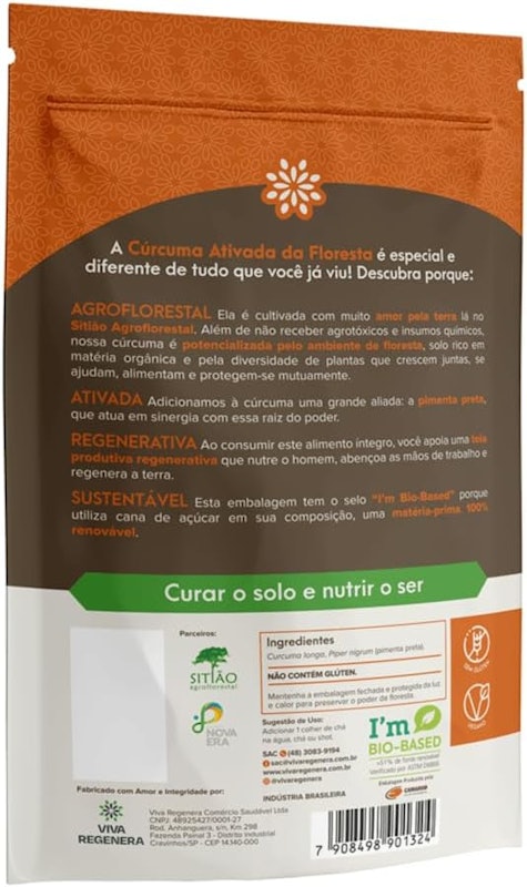 Cúrcuma Ativada da Floresta com Pimenta Raízes de Poder 2