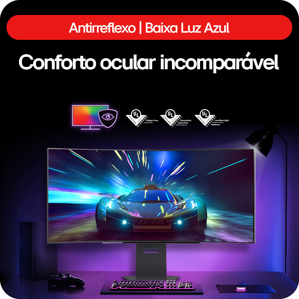 Monitor Gamer LG UltraGear OLED Curvo Tela OLED 45” 4