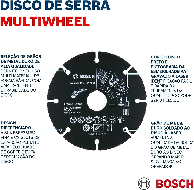 Disco de Corte Multimaterial para Esmerilhadeira Bosch 5
