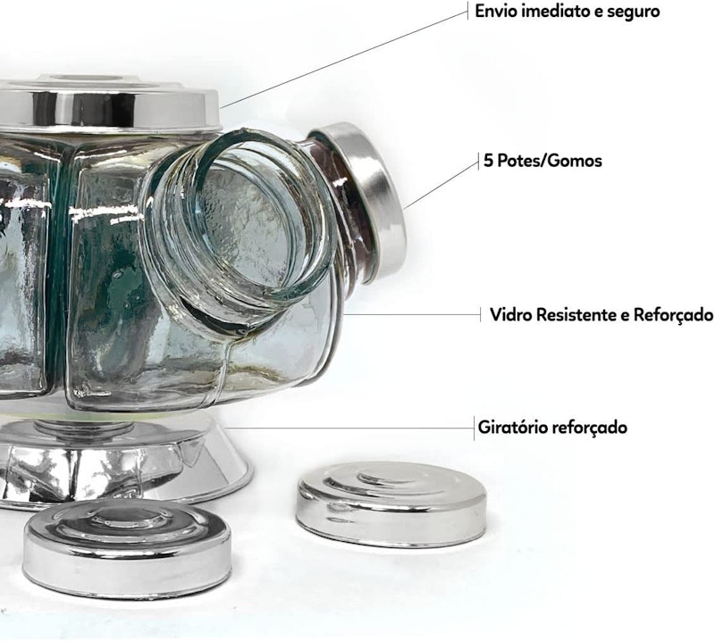 Mini Baleiro de Vidro Giratório 4