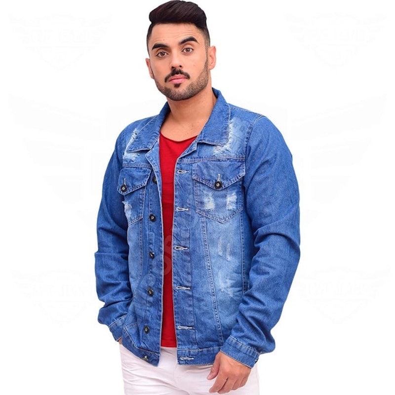 Jaqueta Jeans Masculina Destroyed 1
