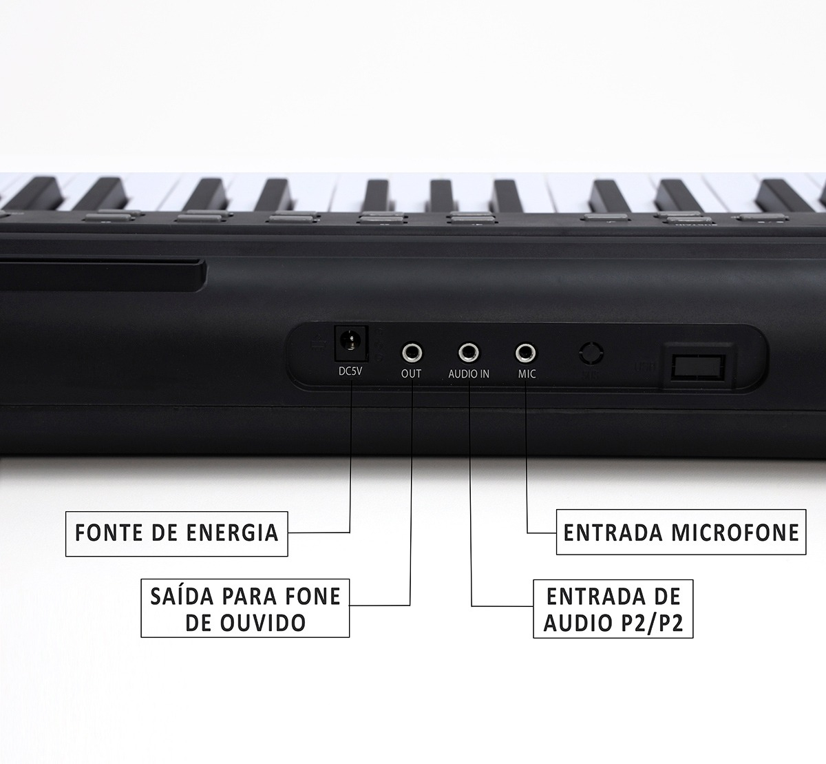 Kit Teclado Musical Kobe KB-150 5/8 61 Teclas com Suporte em X 5