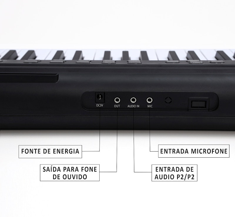 Kit Teclado Musical Kobe KB-150 5/8 61 Teclas com Suporte em X 5