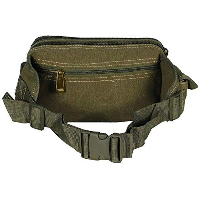 Pochete Masculina Reforçada em Lona Vários Bolsos (Verde Oliva) 4
