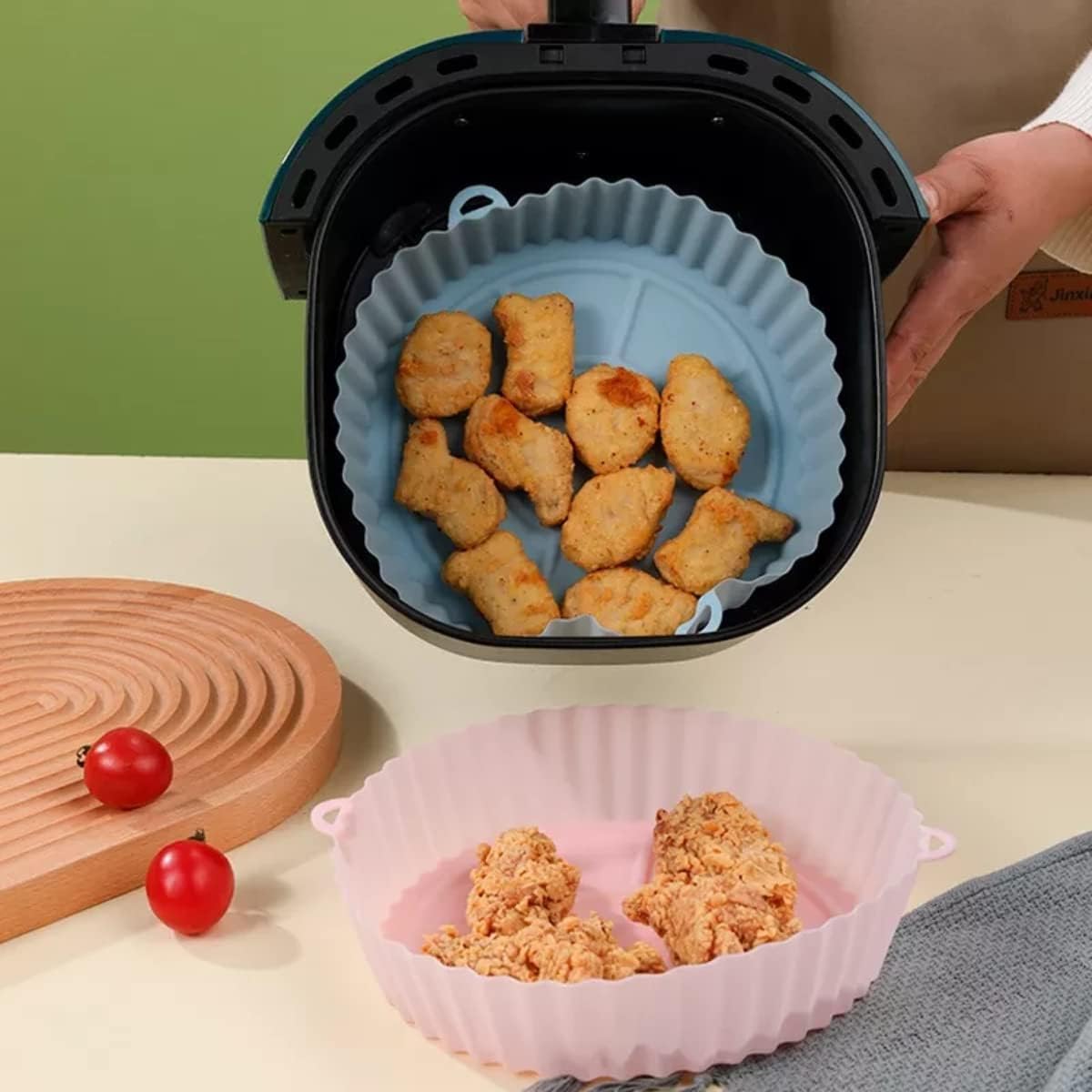 Kit 2 Formas de Silicone para Air Fryer 4