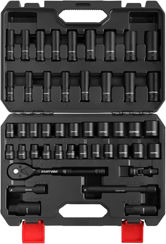 Kit de Soquetes 46 Peças com Catraca Reversível Métrico/SAE 2