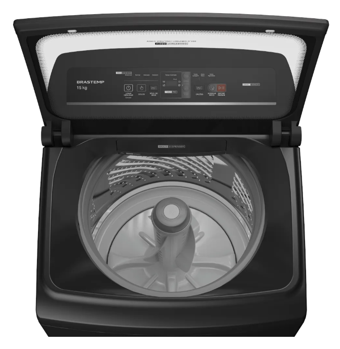 Máquina de Lavar Brastemp 15 Kg Cinza Timer Pro 4