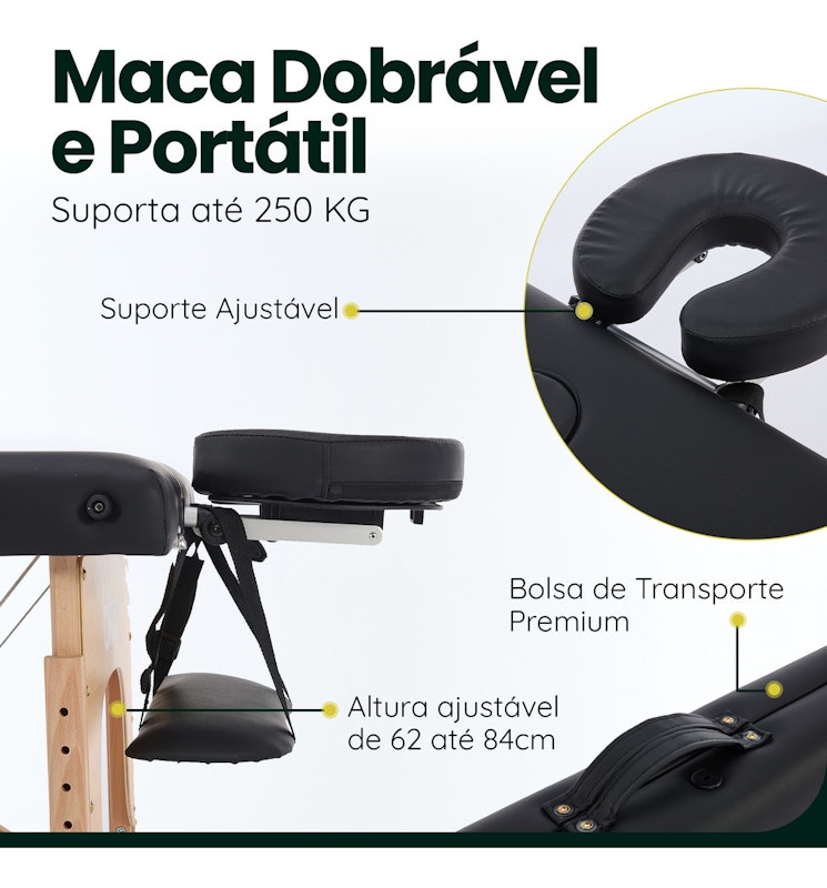 Cama Maca de Massagem Portátil Premium 3