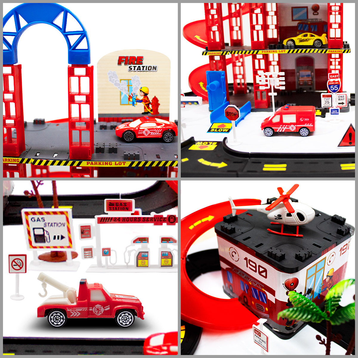 Pista Carrinhos Auto Posto com Plataforma 3