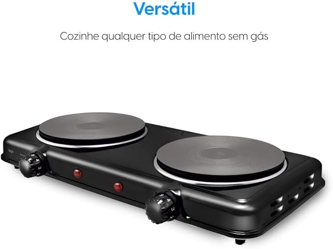 Fogão Elétrico Cooktop Portátil 2 Bocas 2