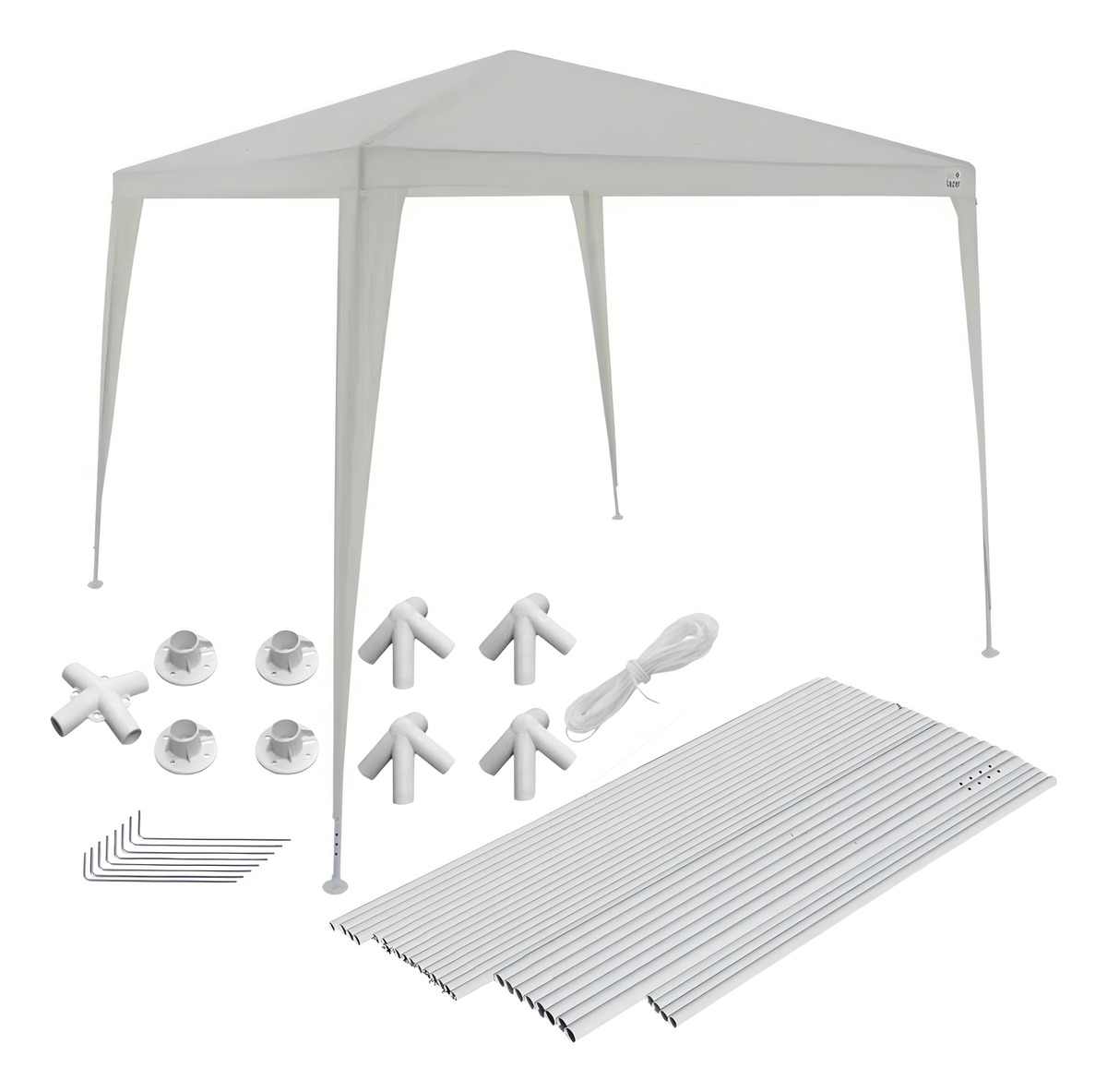 Tenda Gazebo Tubular 3 x 3 m Polietileno Branca Bel 2