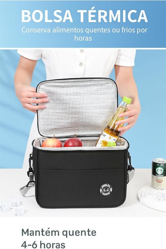 Bolsa Térmica Lancheira com Alça e Bolso Lateral 4