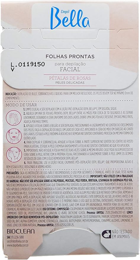 Folhas Prontas Para Depilação Facial Depil Bella 2