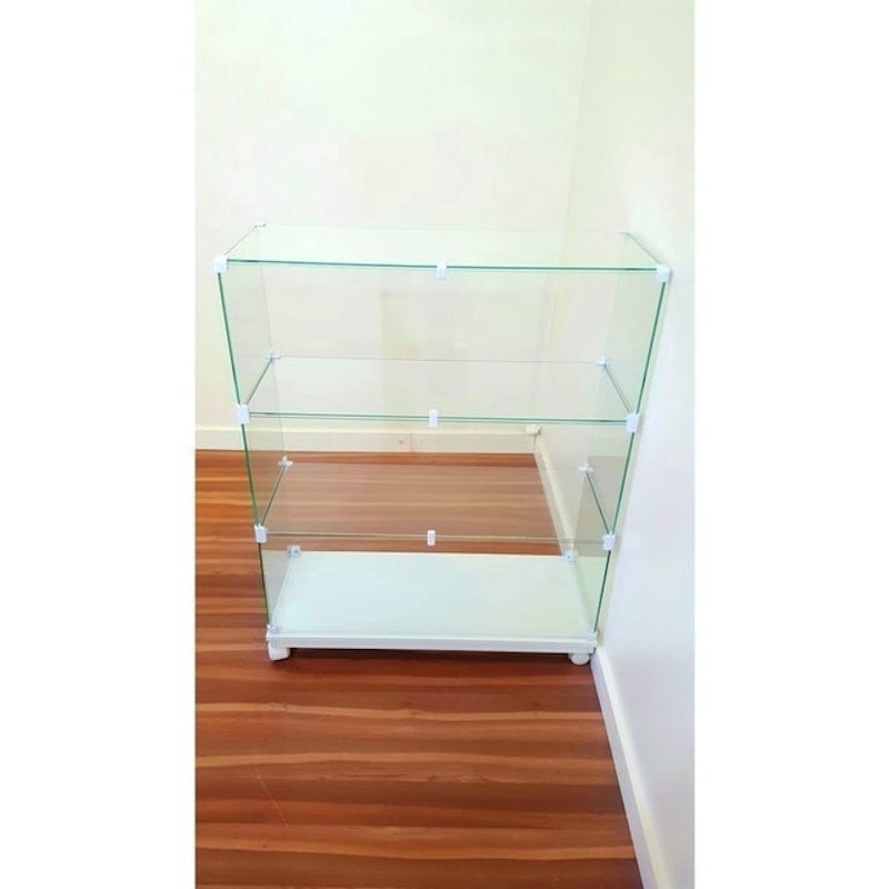 Balcão Modulado de Vidro Vitrine Expositor Rodízios 2