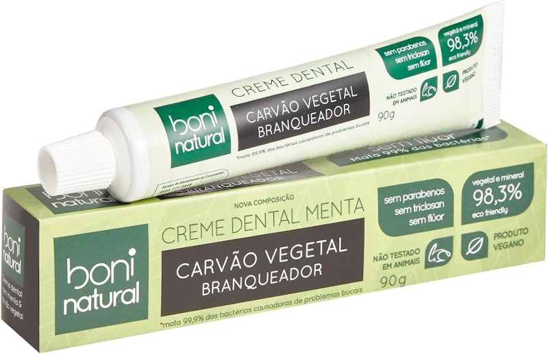 Creme Dental Boni Natural Menta e Carvão Vegetal 1