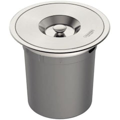 Lixeira de Embutir Clean Round em Aço Inox com Balde Plástico 5 L