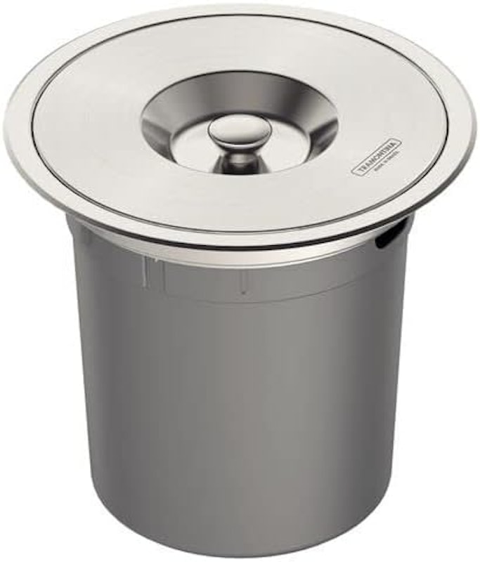Lixeira de Embutir Clean Round em Aço Inox com Balde Plástico 5 L 1