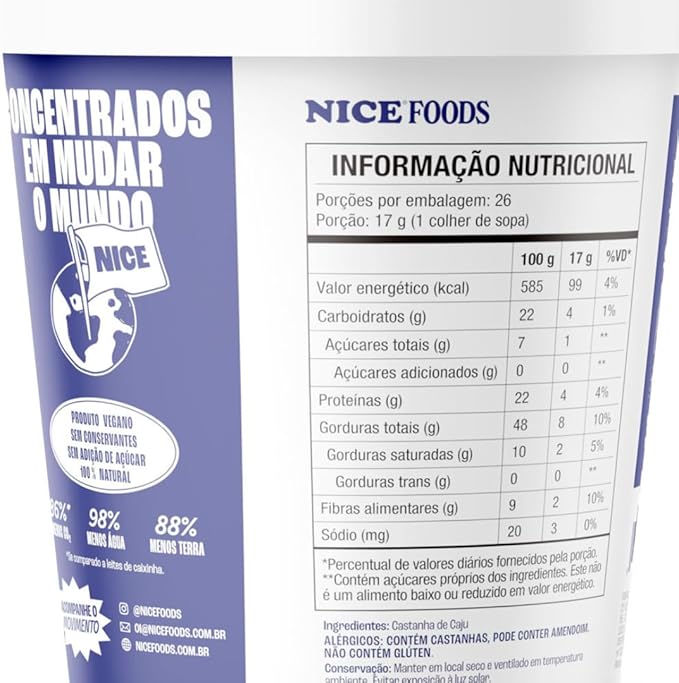 NICE® Milk Castanha 450 g Leite Vegetal Concentrado 2