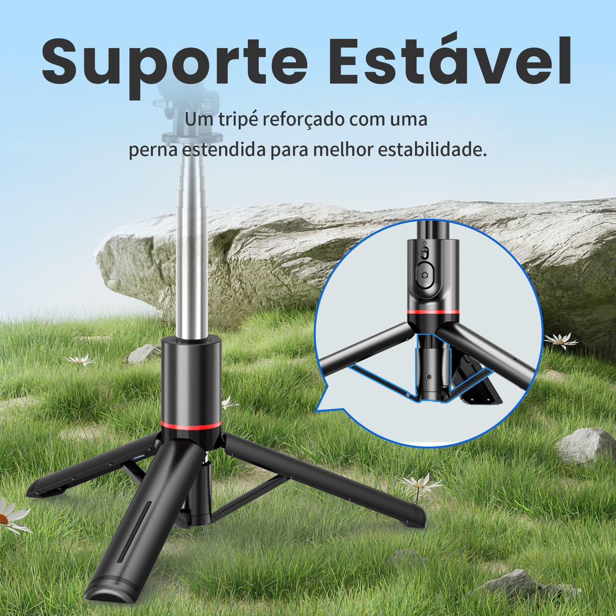 HMaston ZP13 Bastão de Selfie com Tripé Bluetooth e Rotação 360° 3