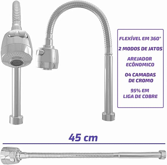 Torneira com Filtro para Cozinha de Parede Flexível Gourmet 5