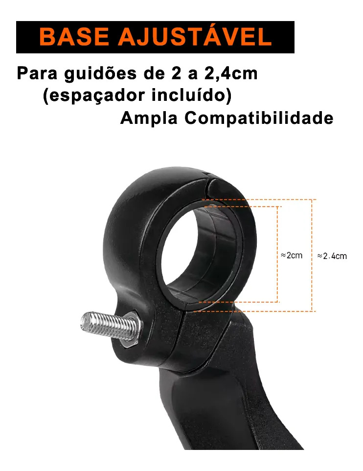 Espelho Retrovisor Articulado para Bicicleta com Ajuste 360º Estilo Boleiro 4