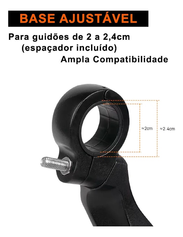 Espelho Retrovisor Articulado para Bicicleta com Ajuste 360º Estilo Boleiro 4