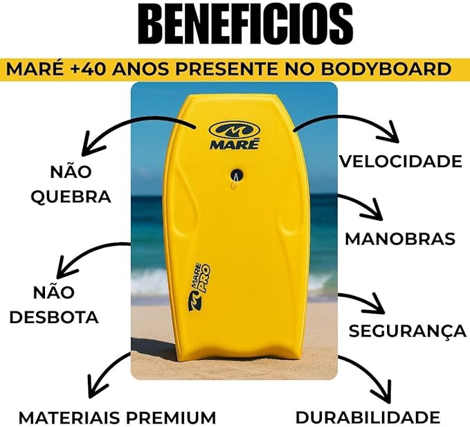 Prancha Bodyboard Semi Profissional Maré Pro 39'  2