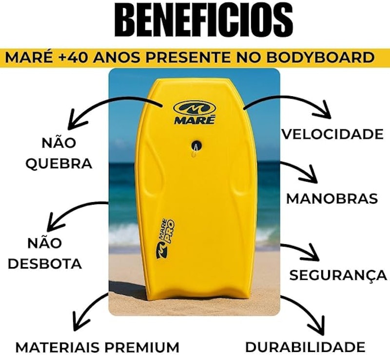 Prancha Bodyboard Semi Profissional Maré Pro 39' 2