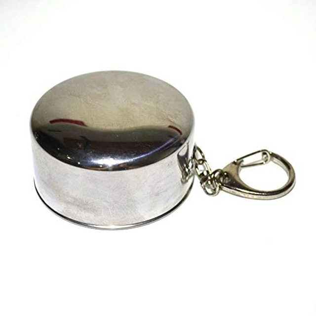 Copo Retrátil em Metal Inox com Chaveiro 2