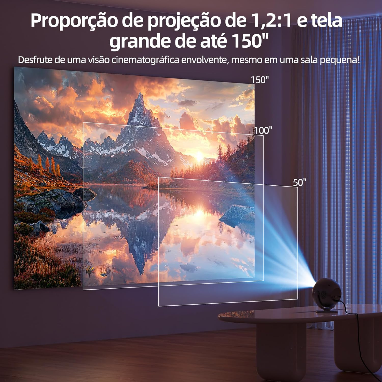 Mini Projetor Portatil 360° Bettdow 4