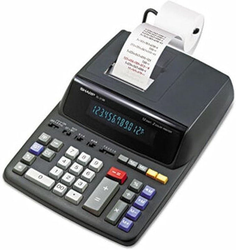 Calculadora 12 Dígitos Impressão Bicolor Preta 1