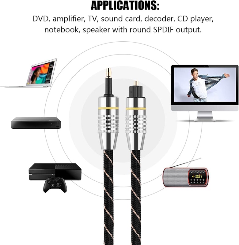 Cabo Optico Mini Toslink 1,5 m Akozon 4