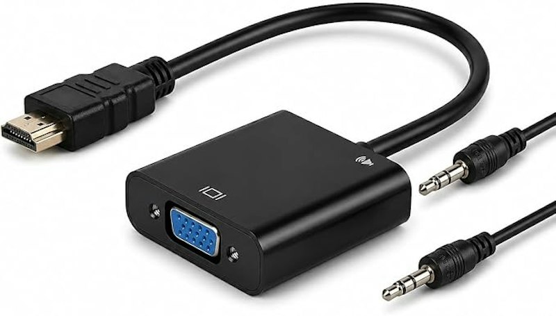 Cabo Adaptador HDMI para VGA 1080p Full HD com Cabo Áudio P2 20 cm 1