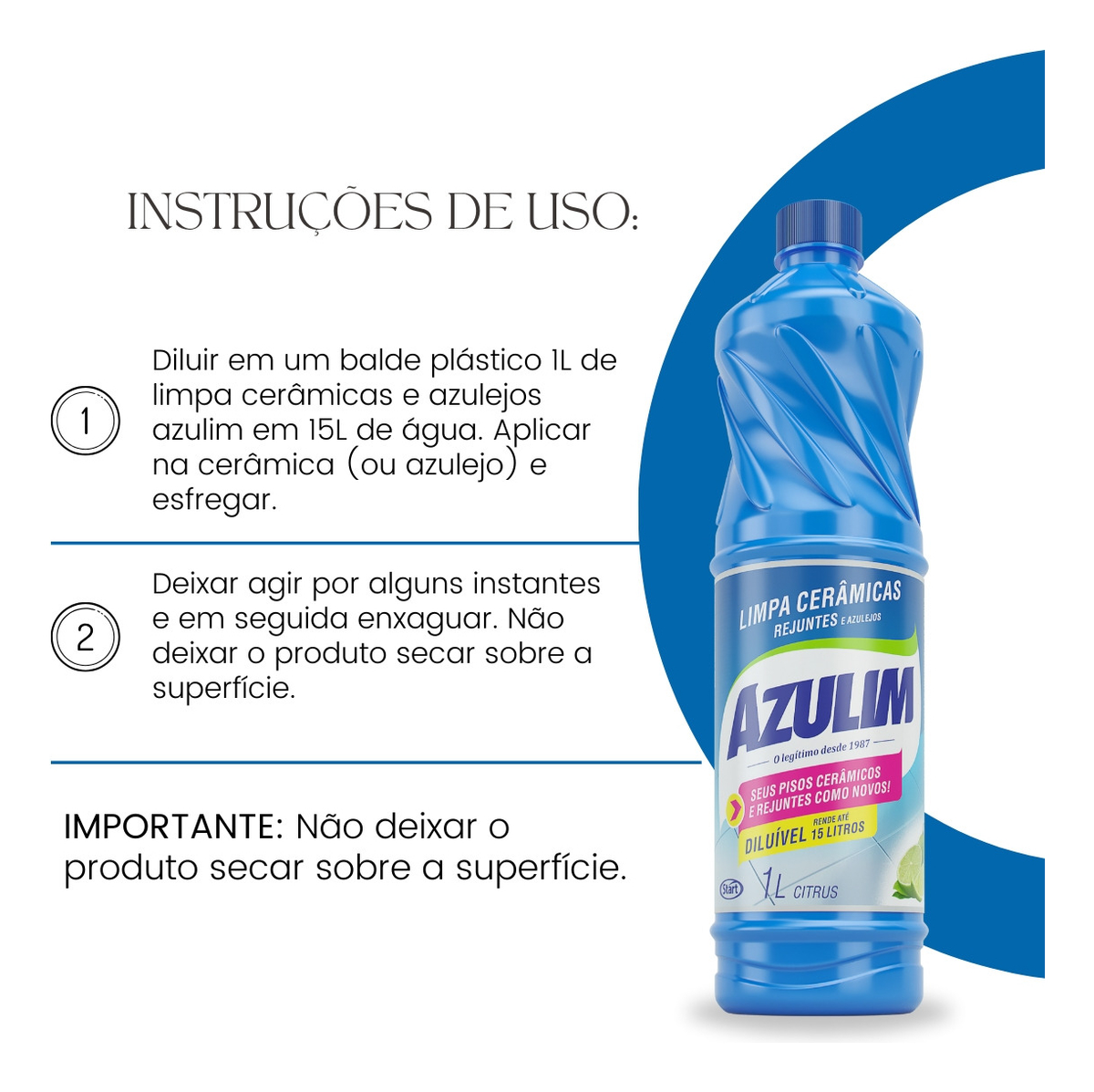 Limpa Cerâmicas, Azulejos e Rejuntes Azulim 3