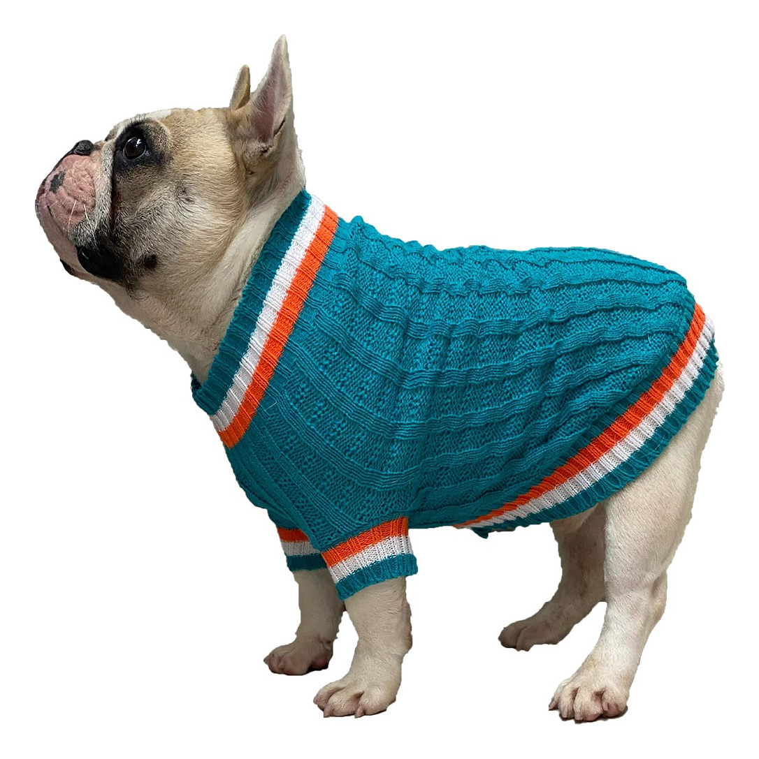 Roupinha Pet Katlen Tricot Canetran Listra Gola 2