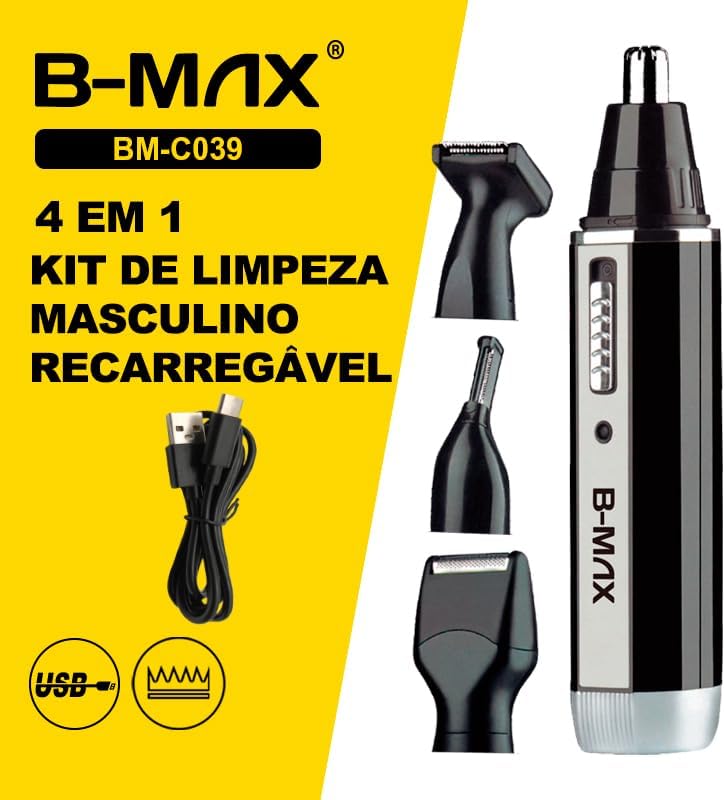 Aparador de Pelos Multifuncional 4 em 1 sem Fio Bivolt B-MAX BM-C039 2
