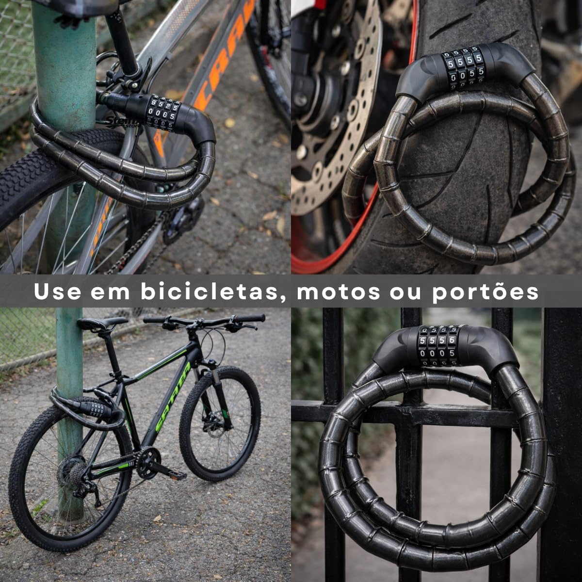 Cadeado para Bike e Moto com Senha 5
