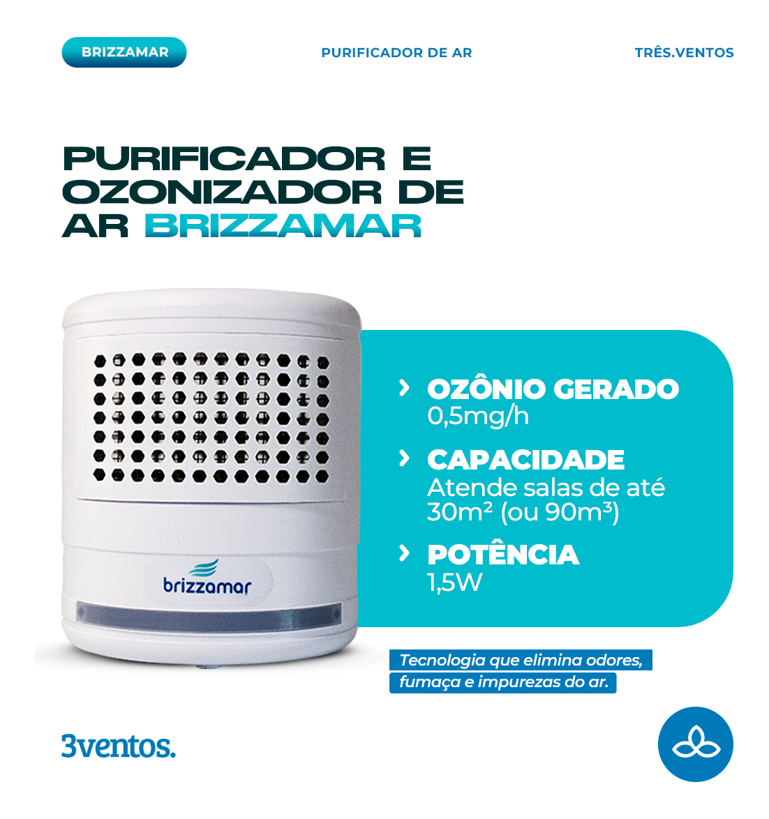 Purificador Biológico de Ar Brizzamar Plus 2