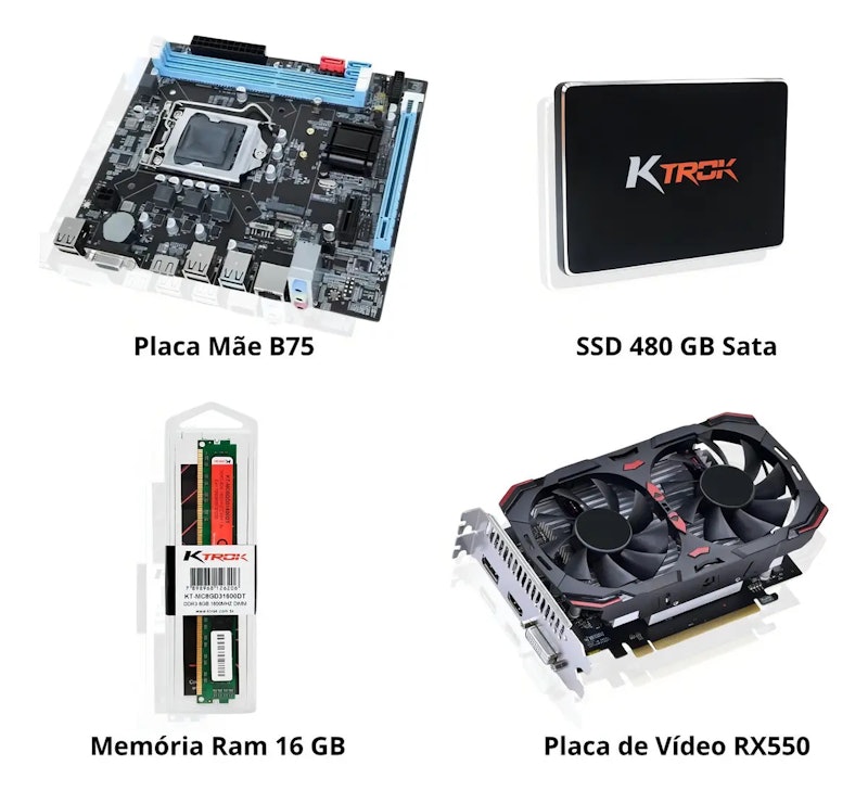 Computador Gamer MultiPC Intel Core I5 Placa de Vídeo RX550 3