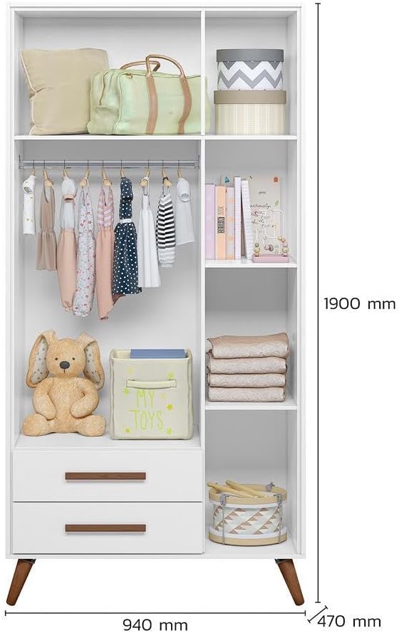 Guarda-Roupa 3 Portas e 2 Gavetas Q Encanto Retrô 3
