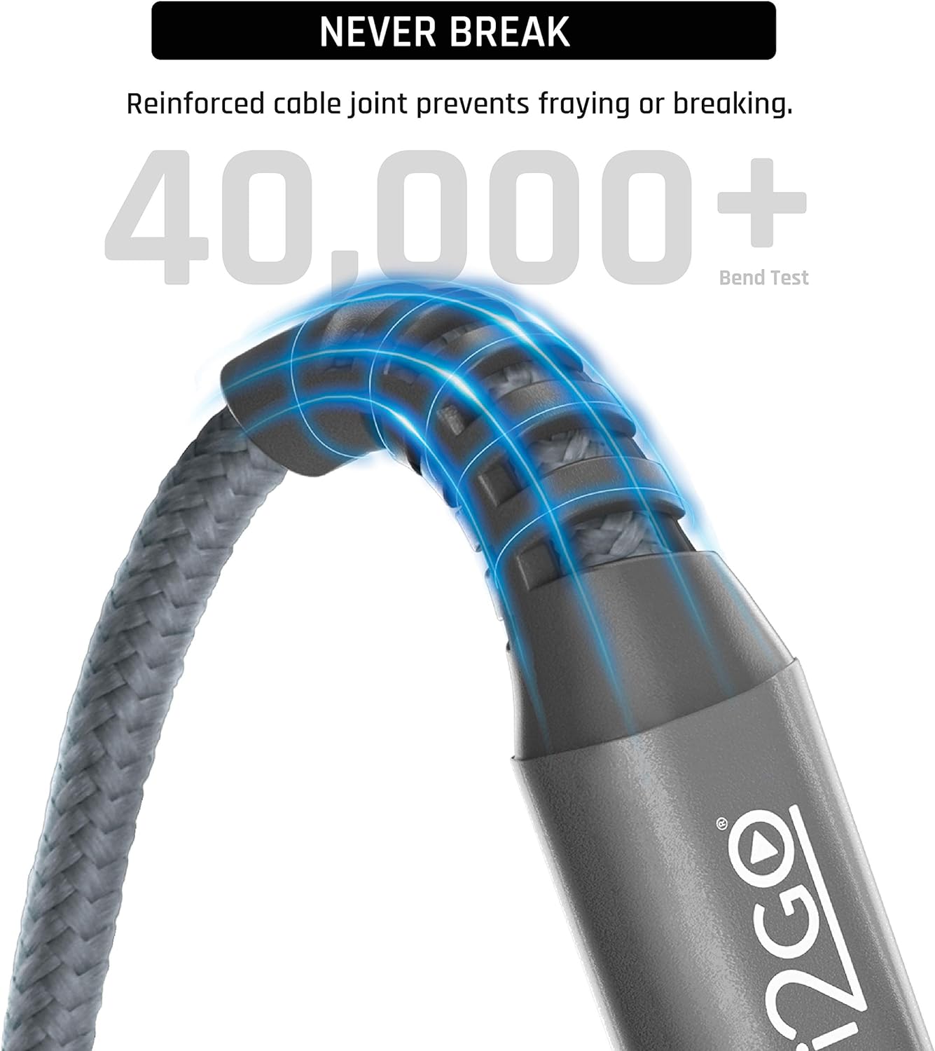 Cabo iPhone/Lightning + USB-C i2GO Certificado MFi 2 m 3 A Nylon Trançado Chumbo i2GO PRO 5