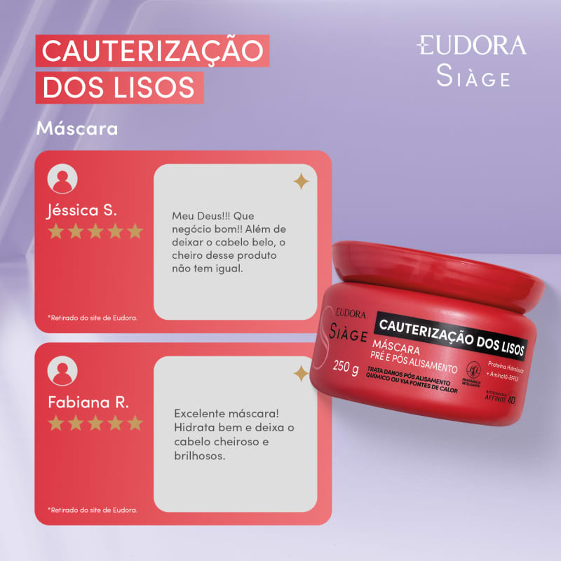 Máscara Capilar Siàge Cauterização dos Lisos  5