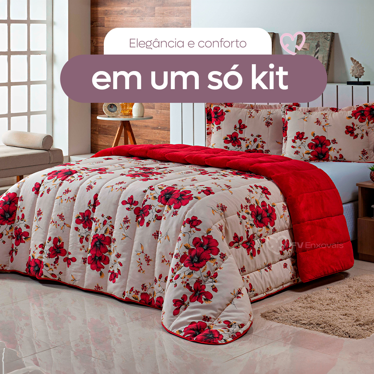 Kit Coberdrom Casal Queen 3 Peças Edredom Felpudo Dupla Face Estampado 5