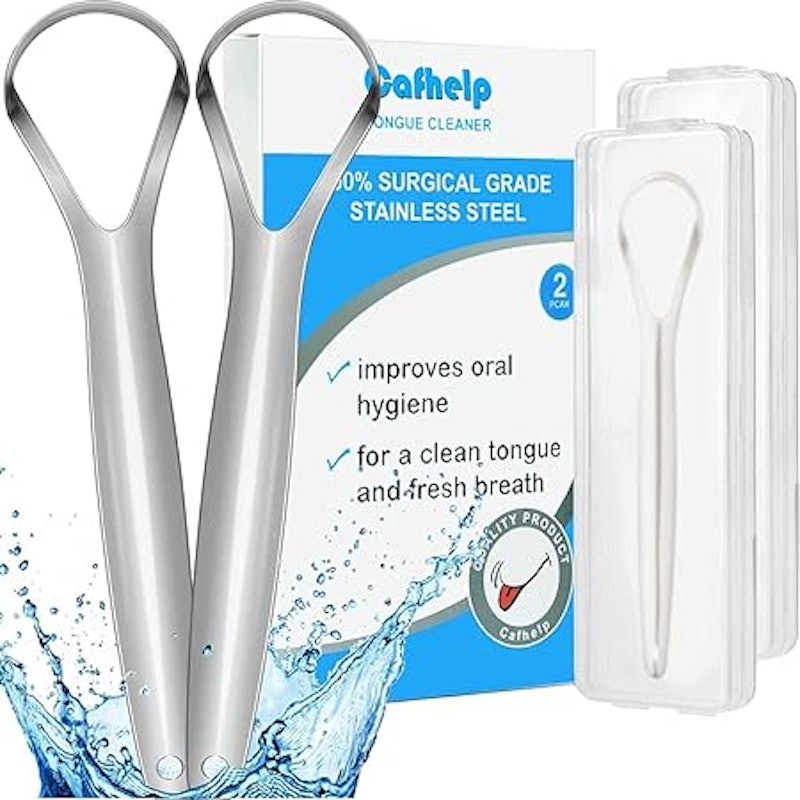 Kit 2 Raspadores de Língua em Aço Inoxidável Cirúrgico Cafhelp 1